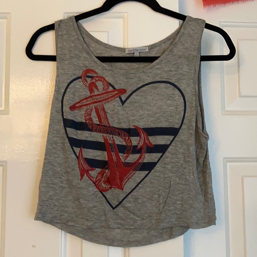 Grey/gray crop top